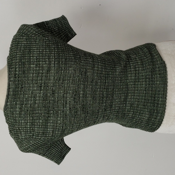 FOREVER 21 Stretchy Rib Knit Belly Crop Top Deep V Neck Green Short Sleeve EUC M - Picture 3 of 11